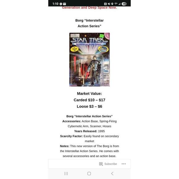 vintage 1992 Playmates Star Trek: The Next Generation Borg - Picture 2 of 4